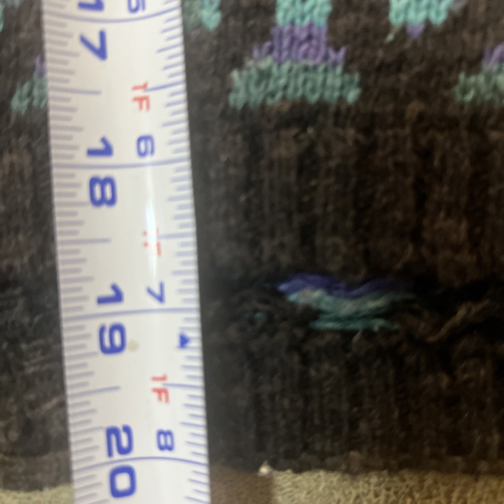 Vintage Sweater Women's Size S Black Diamond Colorful Silk Cotton Cardigan - Picture 9 of 9
